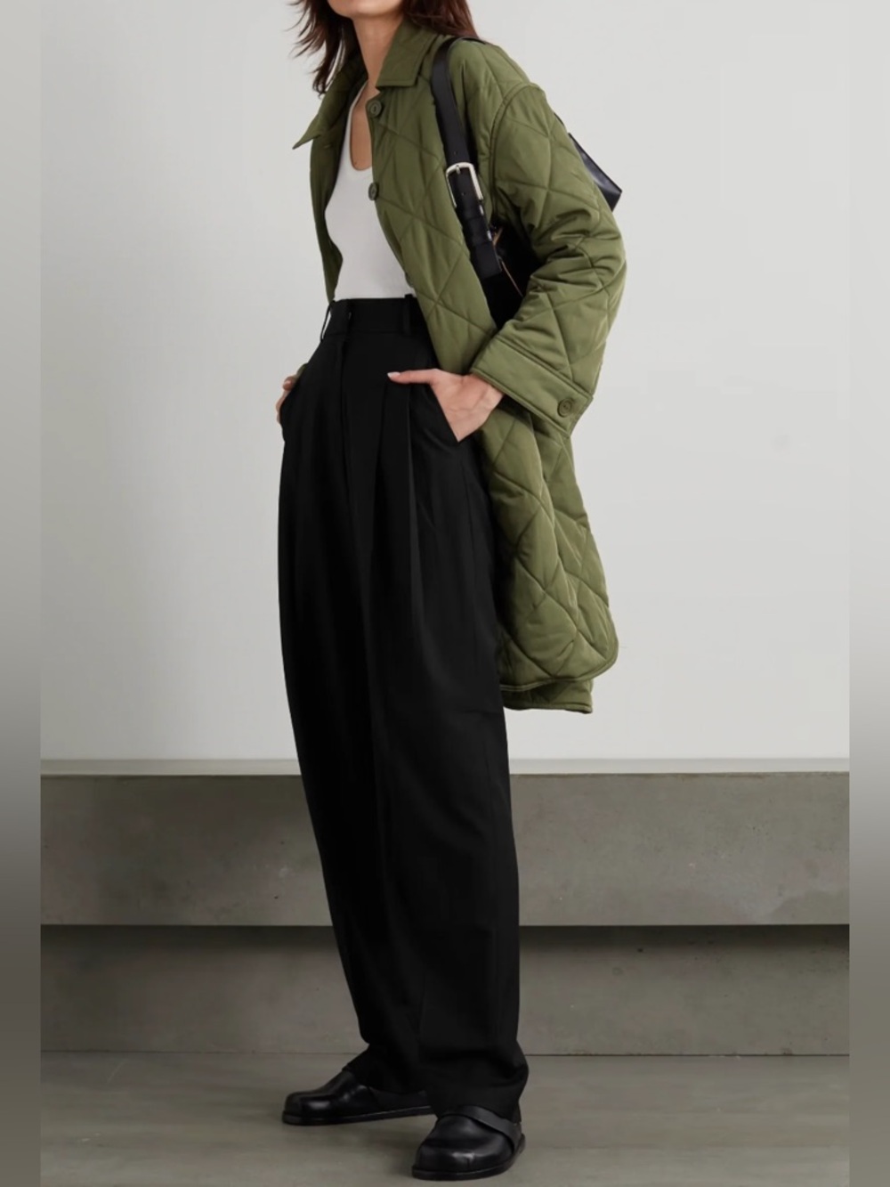 Reformation Jackson Black High-Waist Wide Leg Trousers